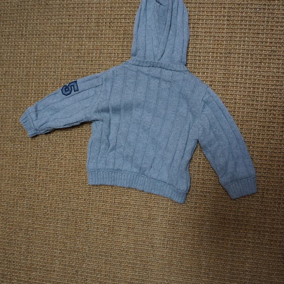 Boys Size 12-18mos Joe Fresh Grey Knit Lined Hooded Sweater - Picture 3 of 3